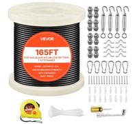 VEVOR Corda a Filo da Costruzione da 2,38 mm, Lunghezza 50,3 m, Cavo in Acciaio Inossidabile 304, Resistenza alla Rottura 2 KN, Struttura a 7 x 7 Fili, per Tralicci da Giardino, Luci a Stringa