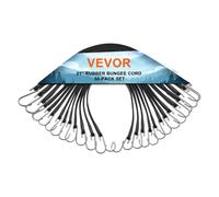 VEVOR Corda Elastica Piatta Cinghie Elastiche 19,8 mm Cinghie con Gancio a S