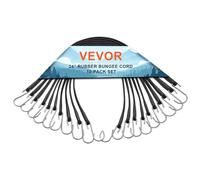 VEVOR Cinghie elastiche piatte 20 mm 61 cm con ganci a S in acciaio Nero 10 pezzi