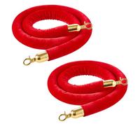 VEVOR Cordone Intrecciato per Paletti Divisori, Corde per Pali di Controllo della Folla da 1,5 m in Velluto Rosso con Ganci Dorati, 2 pz, per Eventi in Moquette, Cinema, Grandi Inaugurazioni, Hotel