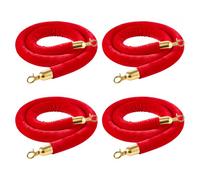VEVOR Cordoni per Barriere di Sicurezza 4 Pezzi, Corde per Pali di Controllo della Folla da 1,5 m in Velluto Rosso con Ganci Dorati, per Eventi su Moquette, Cinema, Grandi Inaugurazioni, Hotel