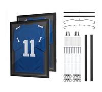 VEVOR Cornice per Maglia da Calcio, Cornice 2 pz per Maglie Sportive in Legno Pannello in PC Trasparente Protezione UV, Espositore per Maglie da Baseball Basket Calcio, 590 x 795 mm Collezionismo