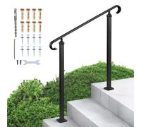 VEVOR Corrimano per Gradini Esterni Regolabile Acciaio al Carbonio 2-3 Gradini