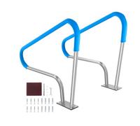 VEVOR Corrimano per Piscina, Confezione 2, Ringhiera per Piscina 1220 x 905 mm Acciaio Inossidabile con Piastra di Base per Piscine Interne Esterne, Ringhiera di Sicurezza per Piscina, Bianco Argento