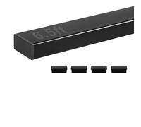 VEVOR Corrimano per Ringhiera del Balcone, Ringhiera per Scale Rettangolare in Acciaio Inossidabile da 198 cm, con Terminali, Rivestimento Nero Opaco, per Corridoi, Scale Interne ed Esterne, Terrazze