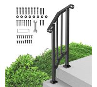 VEVOR Corrimano per Scale 1-2 Gradini Portico Terrazza Arco Retrò Nero Acciaio