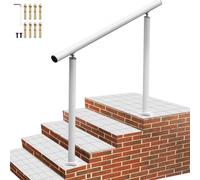 VEVOR Corrimano per Scale Esterne, 4 Piedi, Colore Bianco, Corrimano per Esterni, Ringhiera per Esterni Regolabile da 0 a 60 Gradi Ringhiera per Esterni in Alluminio Bianco per Giardino, per la Casa