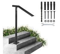 VEVOR Corrimano per Scale Gradino Esterno Installazione a Terra, Altezza 102 cm per Ringhiera in Acciaio Nero a 1-3 Gradini, Corrimano di Sicurezza 150 kg Uso in Corridoio Giardino Balcone Portico