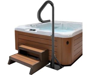 VEVOR Corrimano per Vasca Idromassaggio Altezza Regolabile 89-144,7 cm Ringhiera Maniglia Laterale Vasca da Bagno SPA in Lega di Alluminio Girevole 360° Carico Max 272kg con Base per Interni Esterni