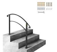 VEVOR Corrimano Scale Passamano Ringhiere 3 Piedi Corrimano di Transizione Regolabile in Ferro Battuto Nero Opaco per 3 Gradini Design stabile