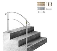 VEVOR Corrimano Scale Passamano Scale Ringhiere 3 Piedi Corrimano di Transizione Regolabile in Ferro Battuto Bianco Opaco per 3 Gradini Popolare
