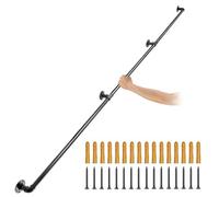 VEVOR Corrimano Scale per Interne Esterni da 3,3 m, Ringhiere a Parete in Acciaio, Corrimano per Scale in Tubi 3 Pezzi, Ringhiera Passamano Montaggio a Parete Capacità 200 kg Corrimano Maniglia