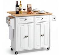 VEVOR Credenza Mobile con Cassetti Cucina Lunghezza 1107 mm Ruote Girevoli, Mobiletto Portaoggetti Contenitore per Utensili Attrezzi Cucina Porta Asciugamani Porta Spezie, Salotto, Piano Ribaltabile