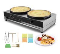VEVOR Crepe Maker Elettrico Commerciale Crepe Machine 3400W Doppia Testa 406 mm