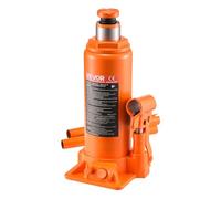 VEVOR Cric a Bottiglia Pneumatico Idraulico da 10 Tonnellate Intervallo di Sollevamento da 235 a 470 mm, Martinetto a Bottiglia Pneumatico Manuale con Pompa per Auto, Camion, SUV, Rosso