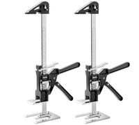 VEVOR Cric a Braccio per Risparmiare Lavoro, 2 PZ, Carico 150 kg Cric a Braccio in Metallo con Livella Magnetica, Sollevamento Fino a 250 mm Altezza Regolabile, per Porte, Finestre, Mobili, Nero