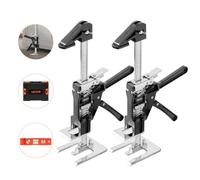 VEVOR Cric a Braccio per Risparmiare Lavoro, 2 PZ, Carico 200 kg Cric a Braccio in Metallo con Livella Magnetica, Sollevamento Fino a 165 mm, 2 Modalità di Regolazione, per Porte, Finestre, Nero