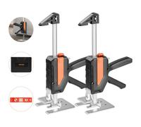 VEVOR Cric a Braccio per Risparmiare Lavoro, 2 PZ, Carico 200 kg Cric a Braccio in Metallo con Livella Magnetica, Sollevamento Fino a 195 mm 2 Modalità di Regolazione, per Porte, Finestre, Nero