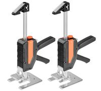 VEVOR Cric a Braccio per Risparmiare Lavoro, 2 PZ, Carico 200 kg Cric a Braccio in Metallo con Livella Magnetica, Sollevamento Fino a 195 mm 2 Modalità di Regolazione, per Porte, Finestre, Nero