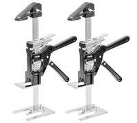 VEVOR Cric a Braccio per Risparmiare Lavoro, 2 PZ, Carico 200 kg Cric a Braccio in Metallo con Livella Magnetica, Sollevamento Fino a 165 mm, 2 Modalità di Regolazione, per Porte, Finestre, Nero