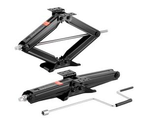 VEVOR Cric a Forbice, con Manovella e Base e Livella a Bolla d'Aria, 2 Pezzi, Stabilizzatore Livellamento tra 103-595 mm, Cric Stabilizzatore per Sollevamento di Altezza Carico max. 2268 kg