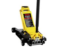 VEVOR Cric da pavimento a basso profilo 4 T in acciaio, doppio pistone, sollevamento rapido 100–545 mm