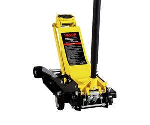 VEVOR Cric da Pavimento a Basso Profilo, Capacità 4 T, in Acciaio con Pompa a Sollevamento Rapido a Doppio Pistone, Sollevatore Idraulico per Carrelli Elevatori per SUV, Intervallo 100 a 545 mm