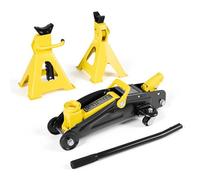 VEVOR Cric da Pavimento a Basso Profilo Capacita di 2 t, Cric da Pavimento da Corsa in Acciaio con Supporti, Pompa a Sollevamento Rapido a Pistone Singolo, per Carrelli per SUV Compatti