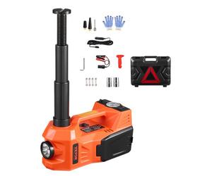 VEVOR Cric Elettrico per Auto 5 Tonnellate, Cric Elettrico Martinetto a Forbice con Gonfiatore Integrato, Cric per Sostituzione Pneumatici Regolabile 12 V con Martello Luce LED, Kit Cric Portatile