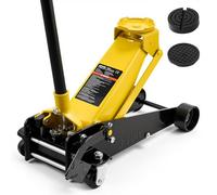 VEVOR Cric Idraulico a Carrello 3 Tonnellate a Basso Profilo, Cric Idraulico da Pavimento in Acciaio, a Pistone Singolo con Pedale, Altezza di Sollevamento 130-500 mm, Multiuso per Berline, Auto e SUV