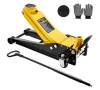 VEVOR Cric Idraulico a Carrello 3 Tonnellate a Basso Profilo, Cric Idraulico da Pavimento in Acciaio, a Doppio Pistone con Adattatore per SUV, Altezza di Sollevamento 75-500 mm, per Berline e Pick-up
