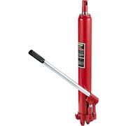 VEVOR Cric idraulico a pistone lungo, capacità 8 tonnellate, con pompa a pistone singolo e base a forcella, raccoglitrice manuale di ciliegie con maniglia, paranco di sollevamento motore, rosso