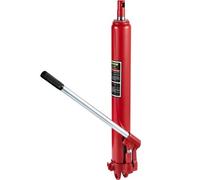 VEVOR Cric idraulico a pistone lungo, capacità 8 tonnellate, con pompa a pistone singolo e base a forcella, raccoglitrice manuale di ciliegie con maniglia, paranco di sollevamento motore, rosso