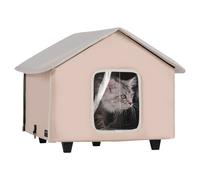 VEVOR Cuccia per Gatti da Esterno con Cuscinetto Riscaldato 45x50 cm Marrone