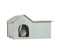 VEVOR Cuccia per Gatti Riscaldata 40-60℃ Rifugio per Gatti da Esterno con Temperatura Regolabile Rifugio per Gatti in Tessuto Oxford 600D con Cuscinetto Riscaldato 65x53 cm, Taglia Grande, Verde