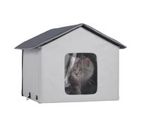 VEVOR Cuccia per Gatti Riscaldata da Esterno con Temperatura Regolabile e Timer - Rifugio in Tessuto Oxford 600D con Cuscinetto Riscaldato 45 x 50 cm, Taglia Media