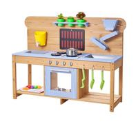 VEVOR Cucina di Fango da Esterno per Bambini da 1220 x 425 x 930 mm, Cucine da Gioco con Fornelli, Ganci, Doppi Lavelli, Pale da Piantagione, Spatole, Pentole e Accessori, Giochi con Acqua e Sabbia