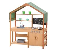 VEVOR Cucina di Fango per Bambini, Larghezza 1020 mm Set da Cucina Giocattolo in Legno con Accessori, Set da Gioco per Negozio di Alimentari per Bambini all'Aperto con Fornello, Fioriere, Rubinetto