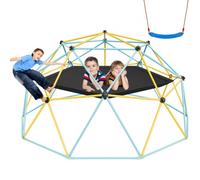 VEVOR Cupola da Arrampicata Geometrica per Bambini da 3 a 10 Anni, Cupola d'Arrampicata 305 cm con Amaca e Altalena, Portata 340 kg, con Maniglia da Arrampicata, Parco Giochi per Interno Esterno