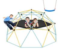 VEVOR Cupola da Arrampicata Geometrica per Bambini da 3 a 10 Anni, Cupola d'Arrampicata 305 cm con Amaca e Altalena, Portata 340 kg, con Maniglia da Arrampicata, Parco Giochi per Interno Esterno