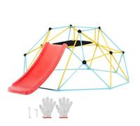 VEVOR Cupola da Arrampicata Geometrica per Bambini da 3 a 9 Anni, Arrampicatoio a Cupola 244 cm con Scivolo, Supporta 272 kg, con Maniglia da Arrampicata, Parco Giochi per Interni ed Esterni,