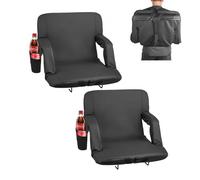 VEVOR Cuscini per Sedili da Stadio con 6 Angoli Regolabili Sedia da Stadio Imbottita con Braccioli Schienale Confezione da 2, Sedile a Pavimento per Picnic, Sport da Spiaggia, Giochi