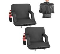 VEVOR Cuscini per Sedili da Stadio con 6 Angoli Regolabili Sedia da Stadio Imbottita con Braccioli Schienale Confezione da 2, Sedile a Pavimento per Picnic, Sport da Spiaggia, Giochi