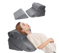 VEVOR Cuscino a Cuneo per Dormire 4 PZ Cuscini Ortopedici per Letto Grigio Scuro