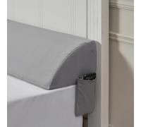 VEVOR Cuscino a Cuneo per Testiera Dimensioni King 193 x 15,2 x 11,5 cm, Cuscino Riempimento per Fessure tra Testiera e Materasso in Schiuma 25D con Tasca Laterale Supporto Schienale, Grigio