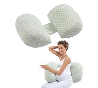 VEVOR Cuscino per la Gravidanza, Cuscino per Maternità a Forma di W per Tutto il Corpo per Donne Incinte, Supporto per la Gravidanza Morbido Traspirante con Fodera Rimovibile e Lavabile
