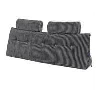 VEVOR Cuscino per Testiera, Cuscino a Cuneo Queen Size da Letto con 2 Tasche Laterali 2 Poggiatesta, Supporto a Cuneo per Letto Tessuto di Flanella Lavabile, Supporto Lombare per Leggere, Riposare