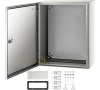 VEVOR Custodia in acciaio NEMA, scatola elettrica in acciaio NEMA 4X 20 x 16 x 8'', IP66 impermeabile e antipolvere, scatola di giunzione elettrica per esterni/interni, con piastra di montaggio