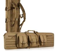 VEVOR Custodia per Fucili 107 cm Borsa Tattica Lunga per Trasporto Fucili, Fodero per Fucili con Spallacci Cerniera Bloccabile Capienza 2 Fucili da 102 cm 2 Pistole Colore Marrone, Borsa Porta Fucili