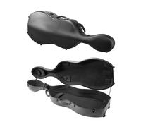 VEVOR Custodia per Violoncello 4/4 Dimensione Completa, in Fibra di Carbonio Composita, Borsa da Viaggio Portatile, con Fodera in Peluche, Doppie Tracolle, Antigraffio, Forma Violoncello, Nero